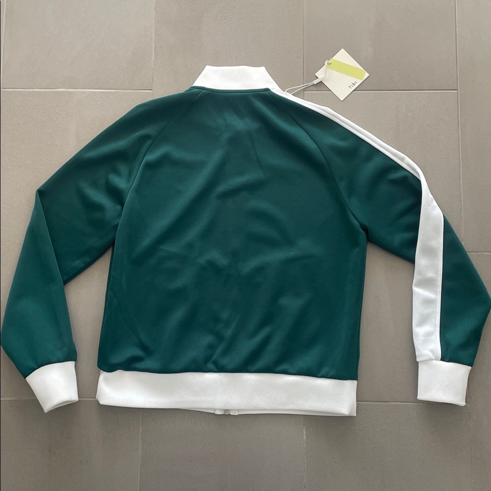 Tibi Forest Green and White Zip-Up Jacket - Picture 3 of 17